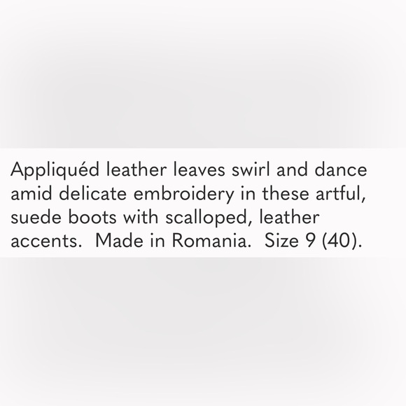 Sundance Appliquéd Birch Leaf Boots, EUC, 9 - Picture 10 of 10